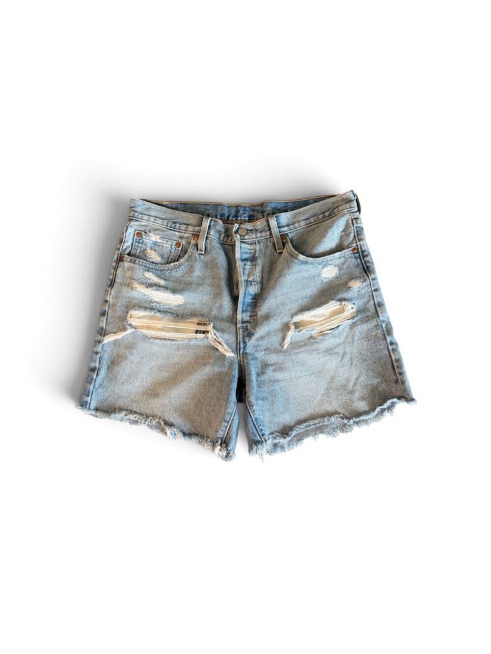 Levi's 501 Original High Rise Cutoff Denim Shorts Women's Size 30 Distressed Raw